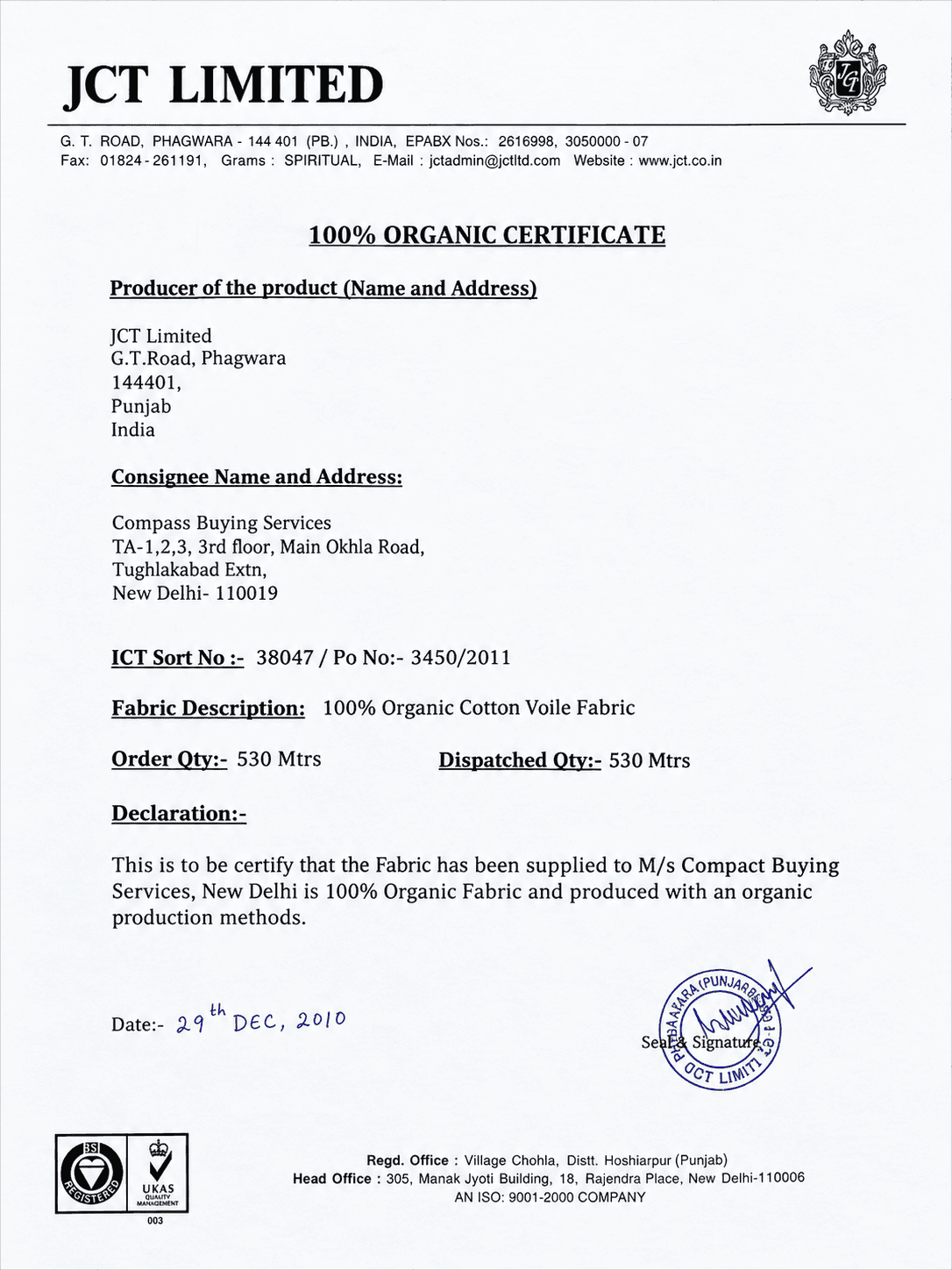 Global Recycled Standard Certification