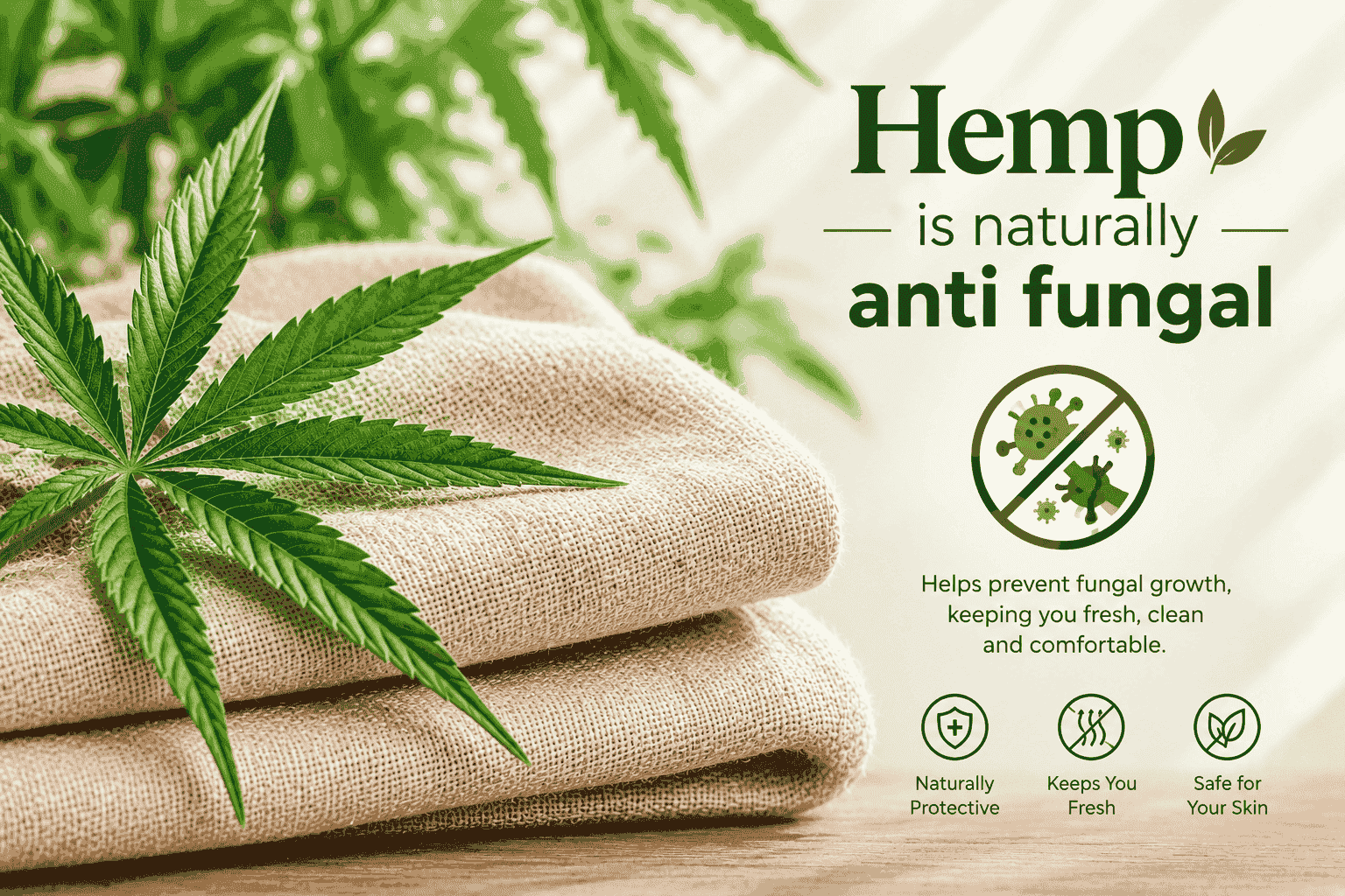 Anti-fungal hemp fabric