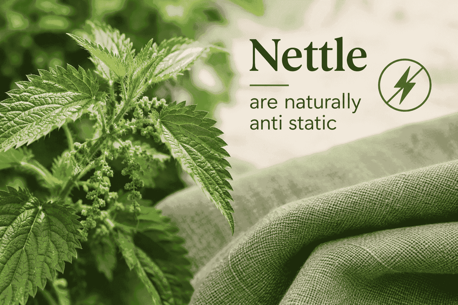 Anti-static nettle fabric